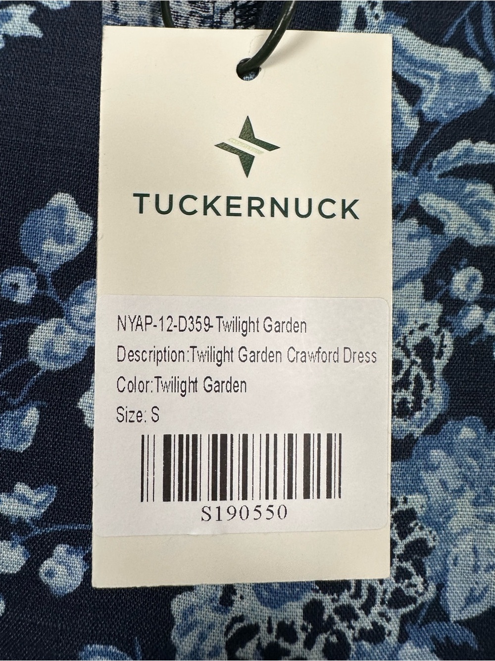 TUCKERNUCK Twilight Garden Crawford Dress Blue Floral Tiered Mini Linen Blend - Picture 9 of 9